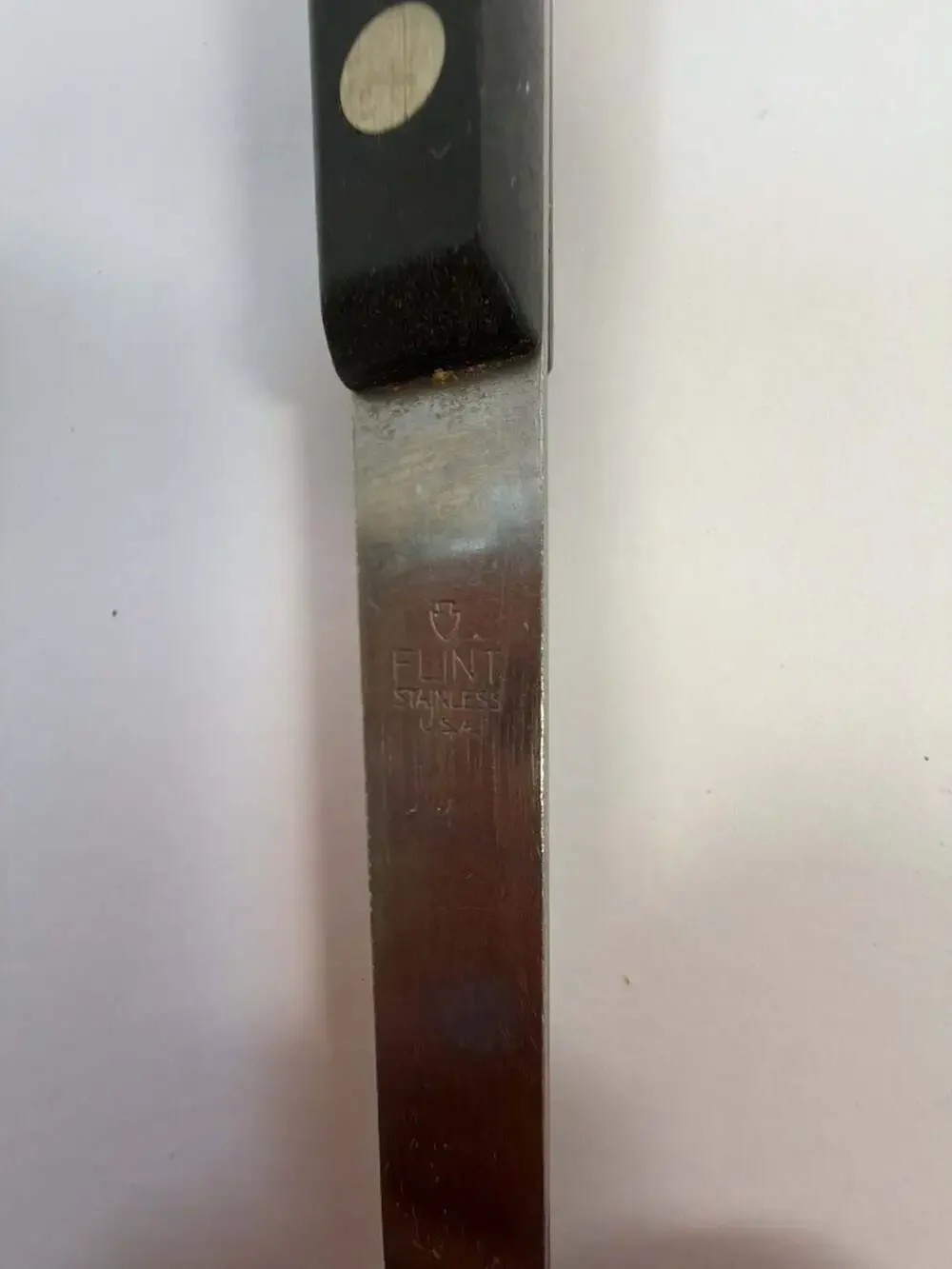 Vintage Flint Stainless USA Serving Spoon with Black Handle